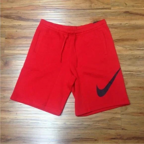 NWT XXL Red Nike Swoosh Mens Cotton Shorts - Picture 3 of 4